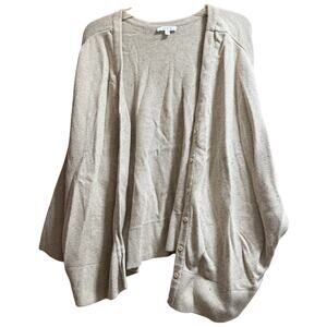 Vetta Light Beige Tight Knit Size Large Long Sleeve Cardigan Sweater